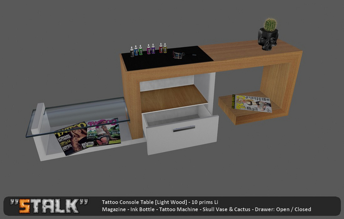 Tattoo Console Table [Light Wood]