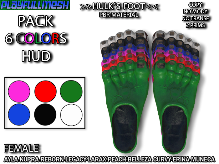 **Hulk's Foot FEMALE (PACK)**PlayFullMesh