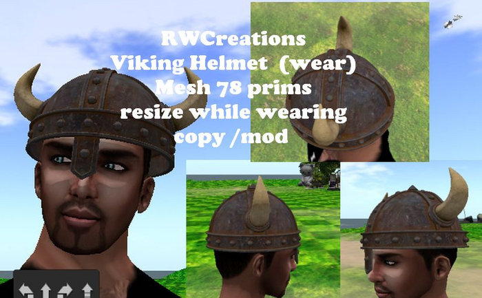Viking Helmet Mesh 78 prims (wear) Boxed