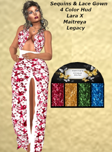 Sequin & Lace Gown - Add Me