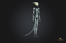 Statue Alien – Sci-Fi Extraterrestrial Skeleton Creature Sculpture Decor
