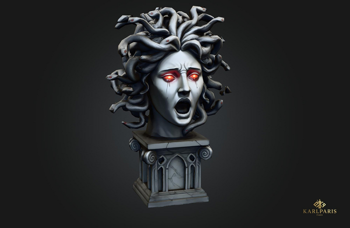 Medusa Statue – Mythical Gorgon Bust Sculpture Decor