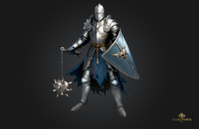 Knight of Shadows Statue 2 – Silver Paladin Medieval Warrior Decor