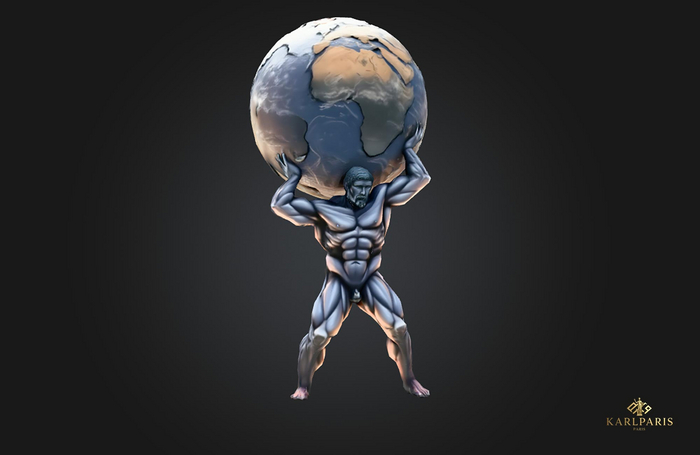 Atlas Burden Statue – Mythological Titan Holding World Sculpture Decor