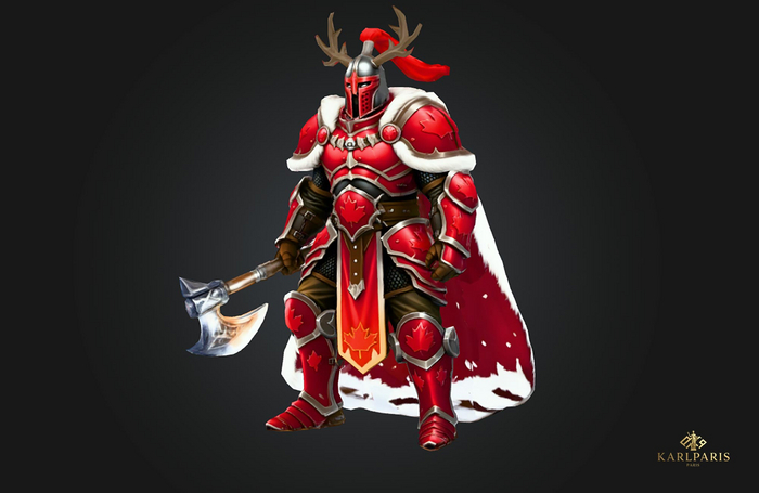 Northern Guardian Christmas Statue – Festive Warrior Knight Decor