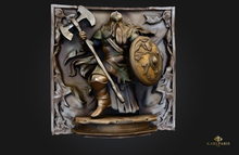 Viking Warrior Relief Painting Statue – Norse Battle Wall Sculpture