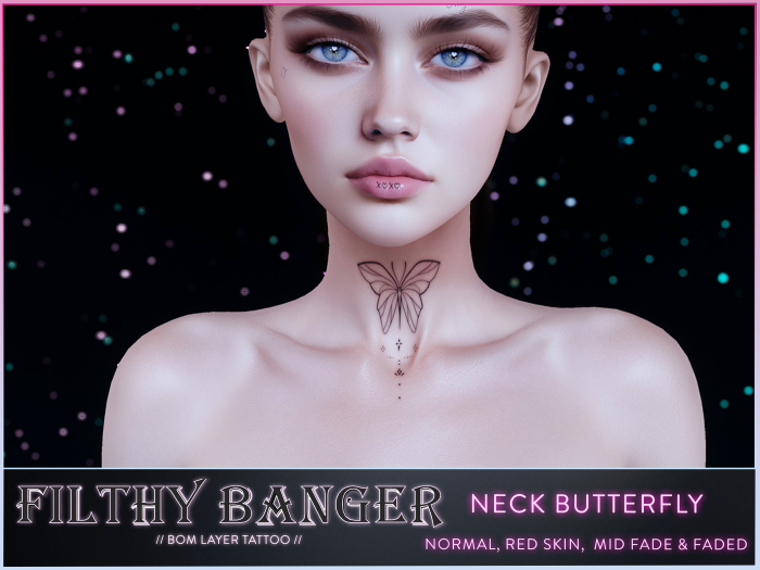 FB - Neck Butterfly - neck tattoo 2k