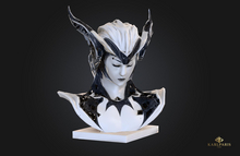 Ethereal Guardian Bust Statue – Dark Elf Queen Gothic Sculpture Decor