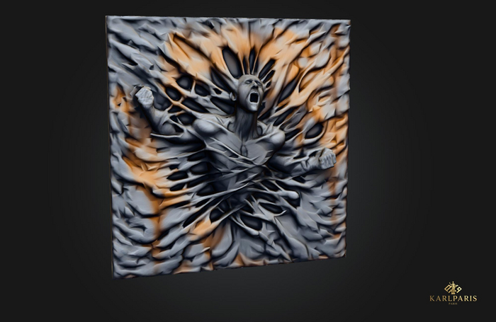 Eruption of the Soul Painting – Dramatic 3D Relief Wall Art