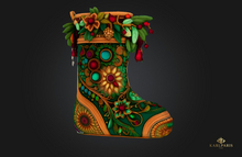 Ornate Christmas Stocking – Festive Holiday Mantel Decor