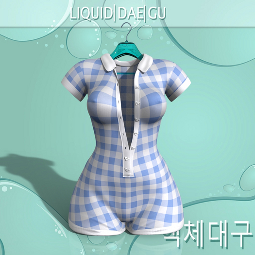 Gingham Blue Body Suit MAITREYA