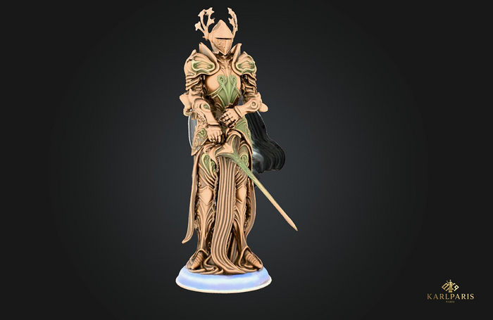 Elegant statue of a knight in armor – Exquisite Fantasy Warrior Ornament