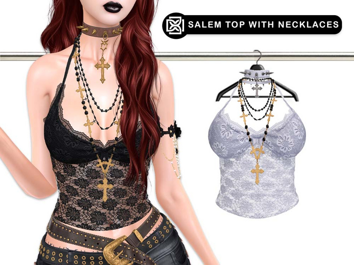 Addams // Salem Top with Necklaces // N*21