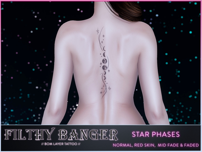 FB - Star Phases - back tattoo