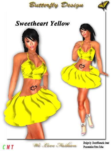 *** Butterfly Design *** - Sweet Heart Yellow ****::::