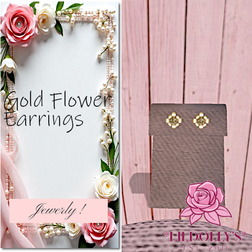 *LilDolly's* Gold Flower Earring Box