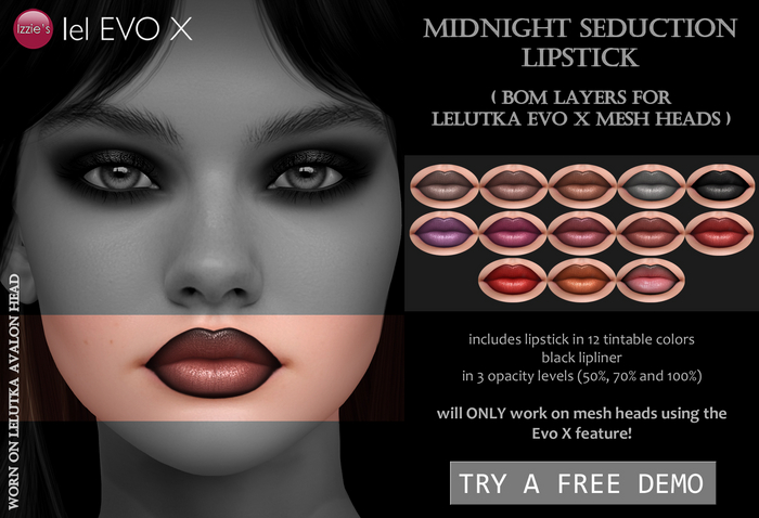 Izzie's - DEMO Midnight Seduction Lipstick (Evo X BOM)