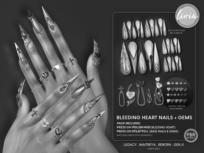 LIVIA Press-On Pack // Bleeding Heart DEMO