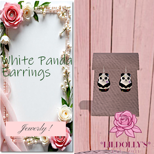 *LilDolly's* White Panda Earring Box