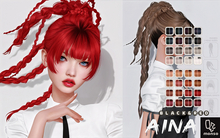 [monso] Aina Hair /Black & Red