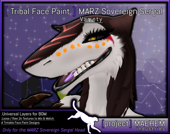 [p]Mi Tribal Face Paint - Sovereign Sergal
