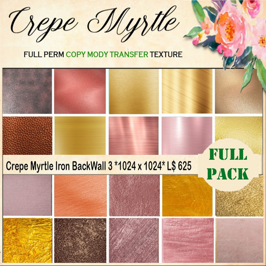 Crepe Myrtle Iron BackWall Fullpack