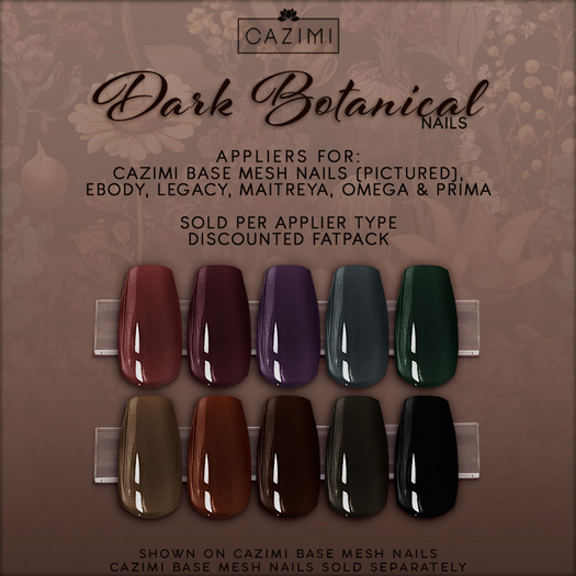 :CAZIMI: Dark Botanical Nails - FATPACK