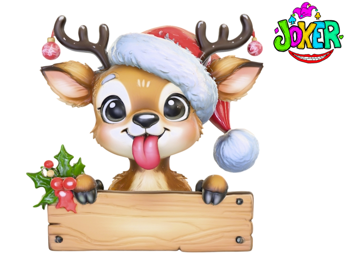 Festive Reindeer Joy Sign FULL PERM