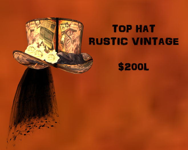 TOP HAT RUSTIC VINTAGE BOXED