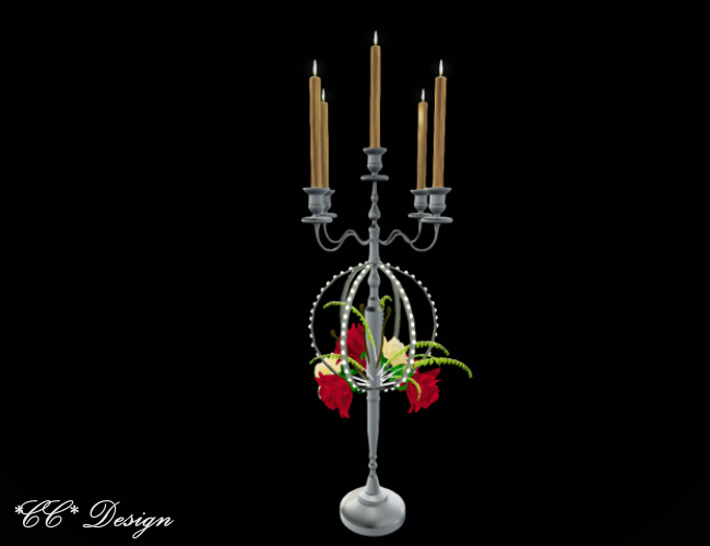 (262) *CC* Candlestick Hanging Floral Design Cream