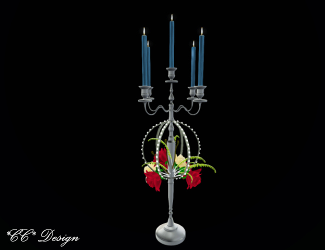 (262) *CC* Candlestick Hanging Floral Design Blue