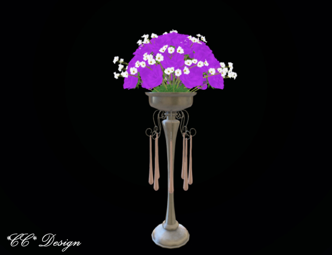 (264) *CC* Wedding Centerpiece Romantic Roses Darkorchid