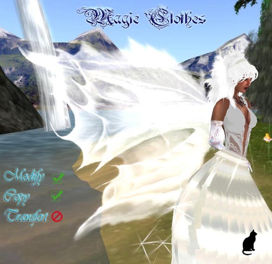 Magic clothes white elf wings