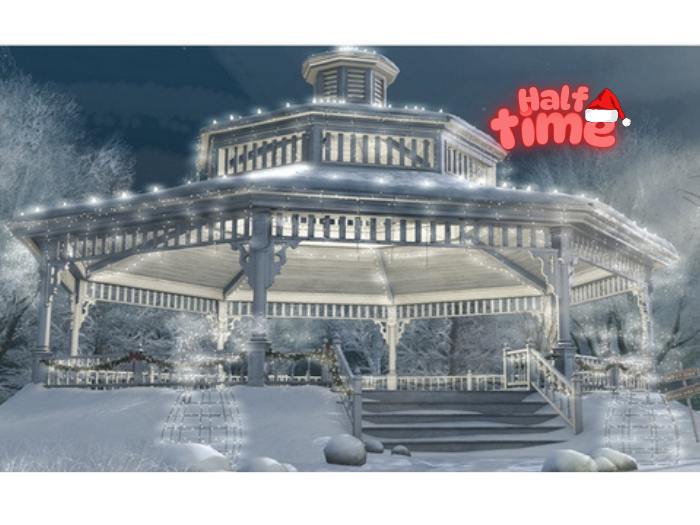 1.Sese - Gazebo Winter Ice Rink - Ice Rink RARE
