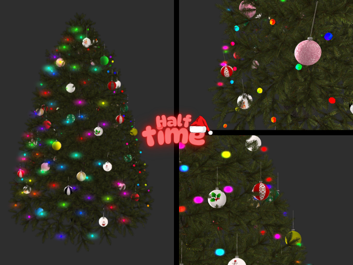 ~The Green Door~ Tree with ornaments & blinking lights RARE