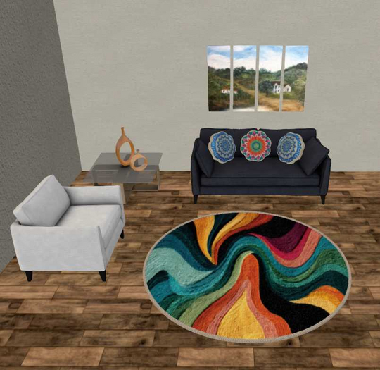 Handmade Rug Round #138