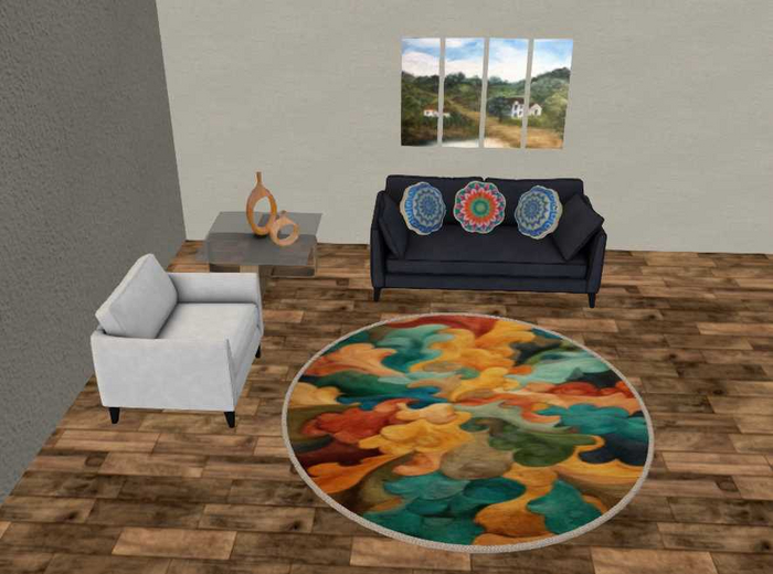 Handmade Rug Round #140