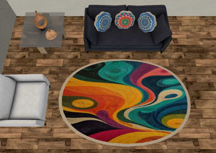 Handmade Rug oval #048