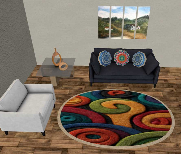 Handmade Rug oval #049