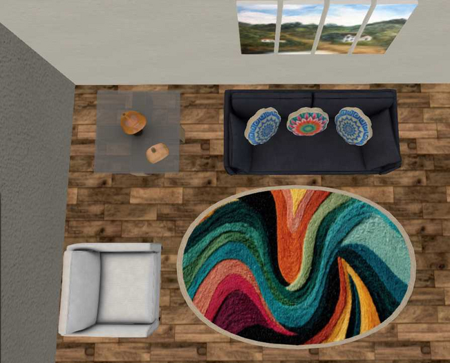 Handmade Rug oval #050