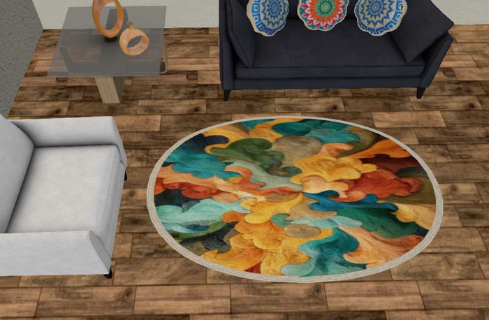 Handmade Rug oval #052