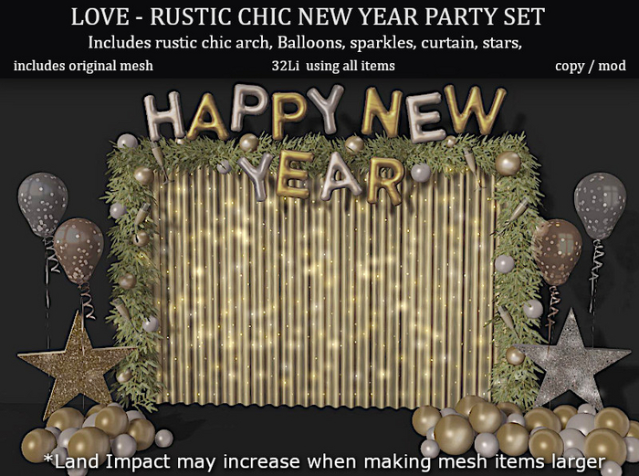 LOVE SUPERSTORE - RUSTIC CHIC NEW YEAR PARTY SET 
