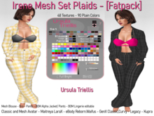 7264 Anette Mesh Set Plaid - [Fatpack]