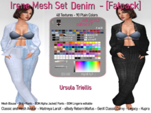 7264 Anette Mesh Set Denim - [Fatpack]