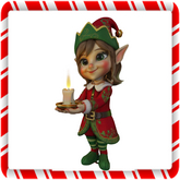 Christmas Elf w Candle 1