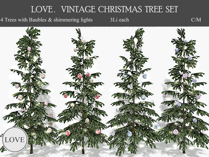LOVE SUPERSTORE - VINTAGE CHRISTMAS TREE SET