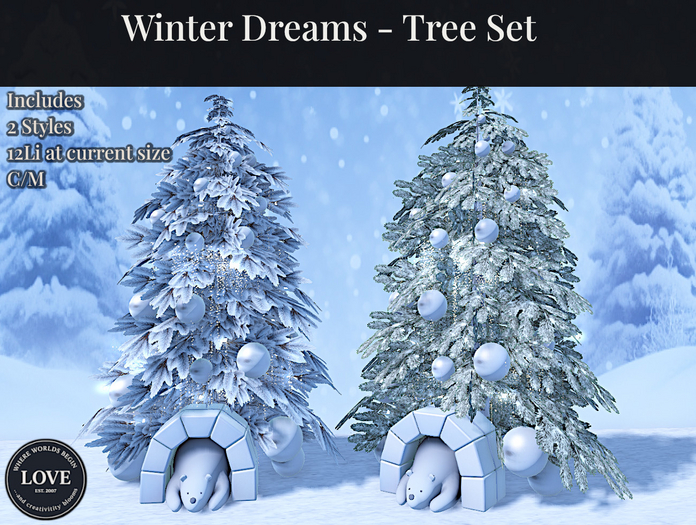 LOVE SUPERSTORE - WINTER DREAMS - IGLOO TREE SET