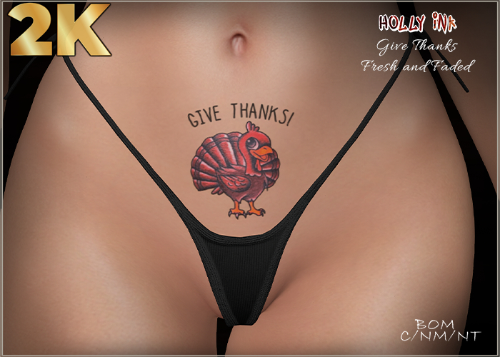 Holly Ink - Give Thanks 2K BOM tattoo