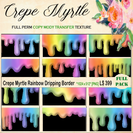 Crepe Myrtle Galaxy Dripping Borders Fullpack 1