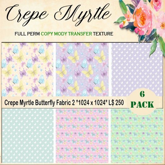 Crepe Myrtle Butterfly Fabric 2